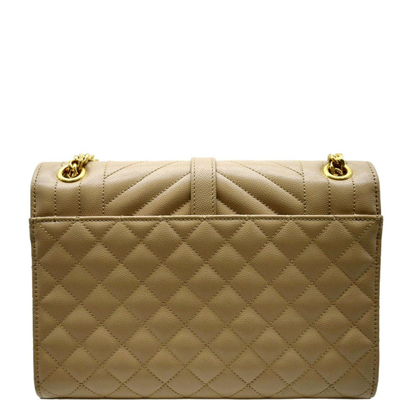 YVES SAINT LAURENT Envelope Flap Matelasse Leather Shoulder Bag Beige