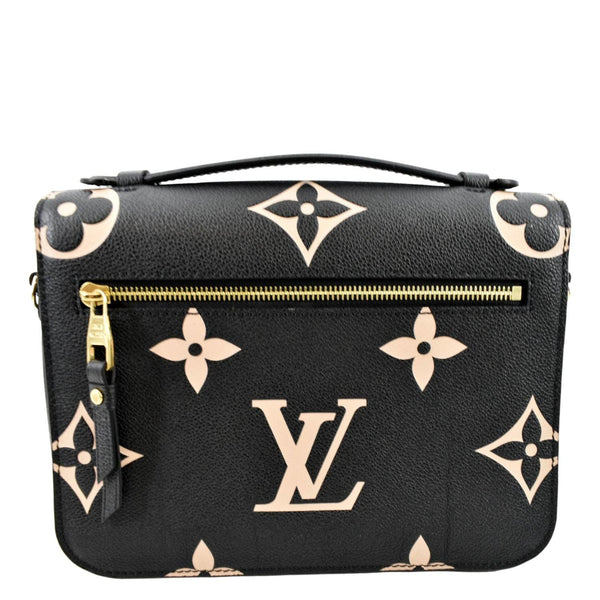 LOUIS VUITTON Metis Pochette Bicolor Empreinte Leather Crossbody Bag Black