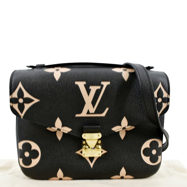 LOUIS VUITTON Metis Pochette Bicolor Empreinte Leather Crossbody Bag Black