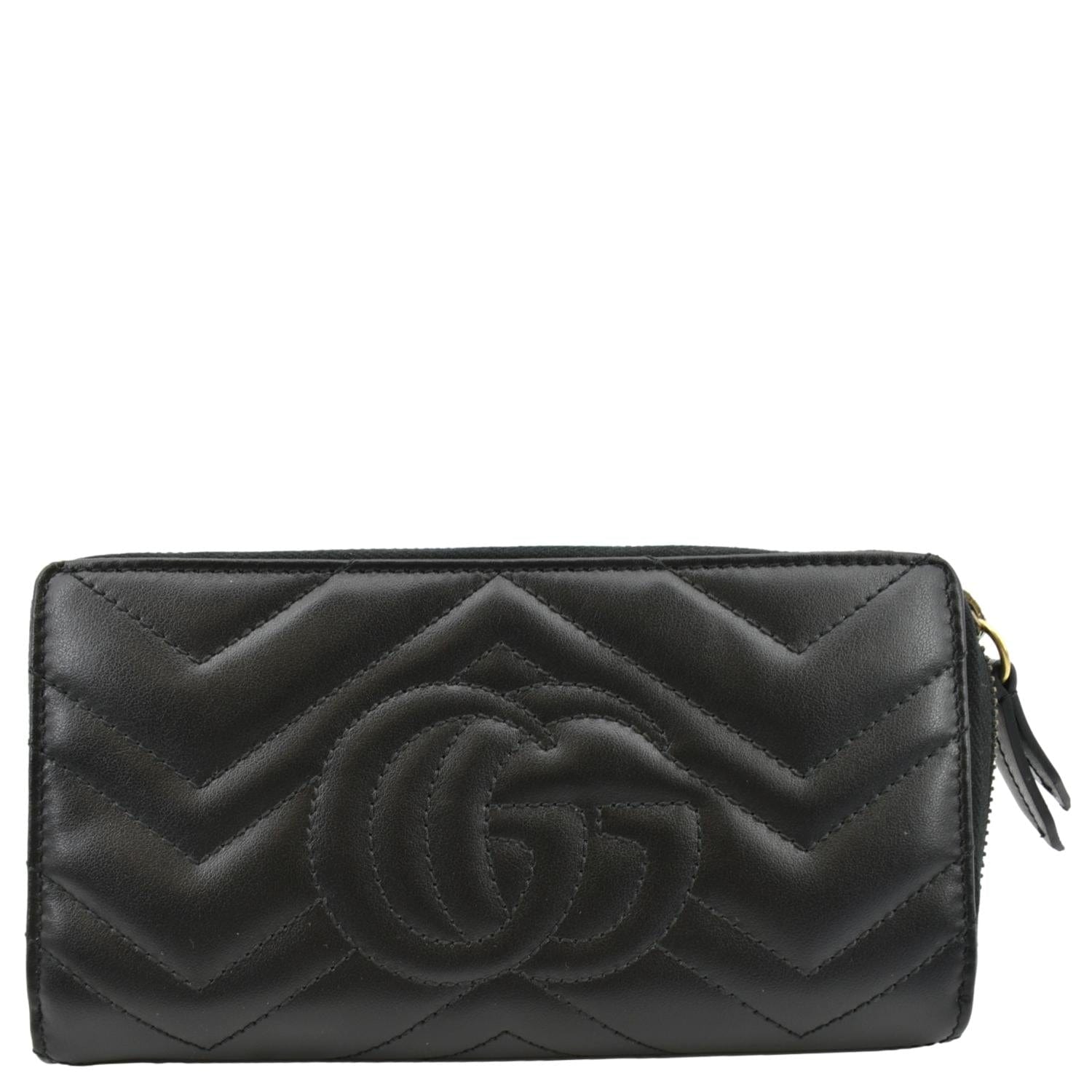 Gucci GG Marmont zip around wallet black