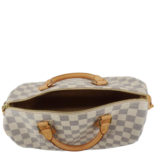 LOUIS VUITTON Speedy 30 Damier Azur Shoulder Bag White