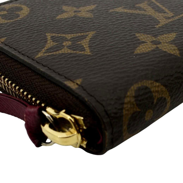 LOUIS VUITTON Clemence Monogram Canvas Zippy Wallet Brown