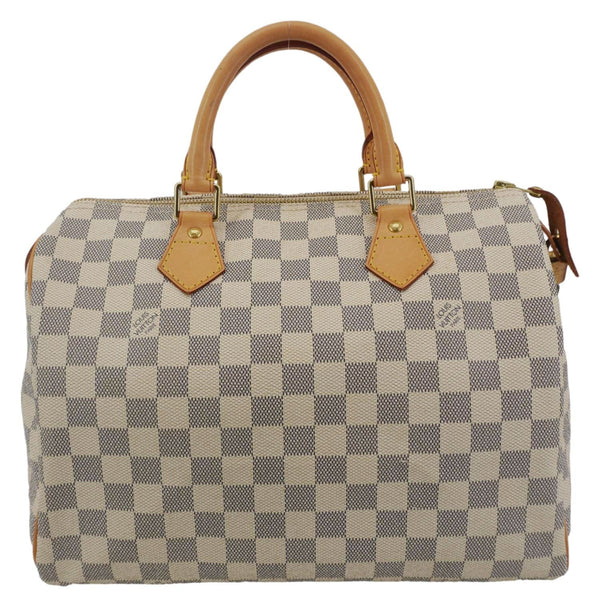 LOUIS VUITTON Speedy 30 Damier Azur Shoulder Bag White