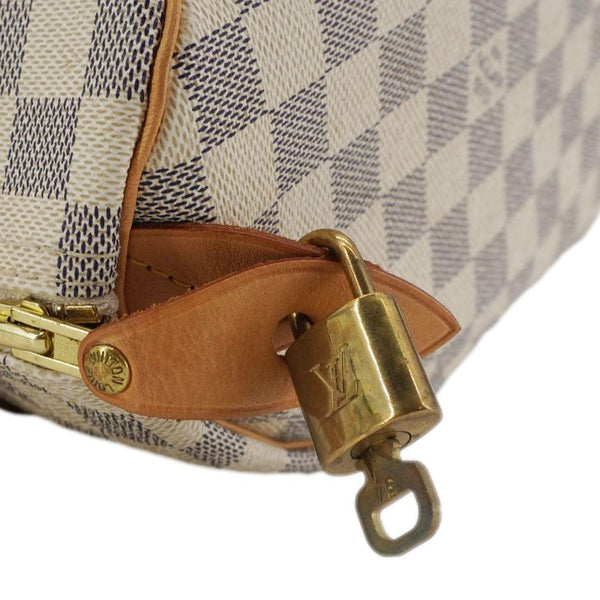 LOUIS VUITTON Speedy 30 Damier Azur Shoulder Bag White