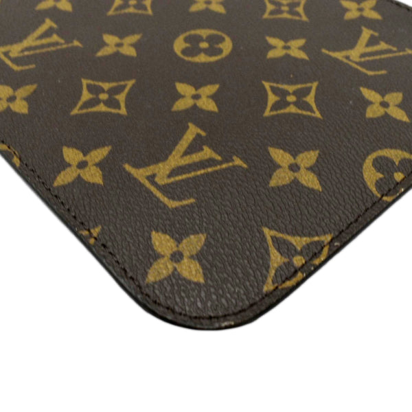 LOUIS VUITTON  Neverfull Monogram Canvas Pochette Wristlet Pouch Brown