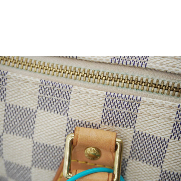 LOUIS VUITTON Speedy 30 Damier Azur Shoulder Bag White