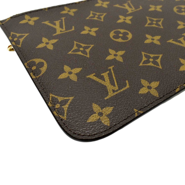 LOUIS VUITTON  Neverfull Monogram Canvas Pochette Wristlet Pouch Brown