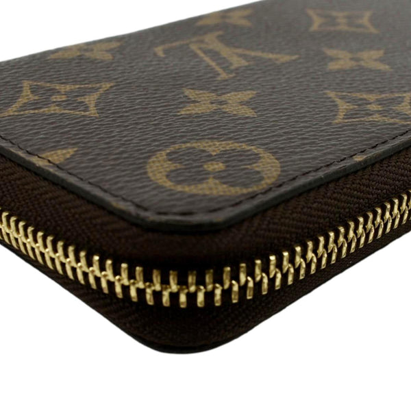 LOUIS VUITTON Clemence Monogram Canvas Zippy Wallet Brown