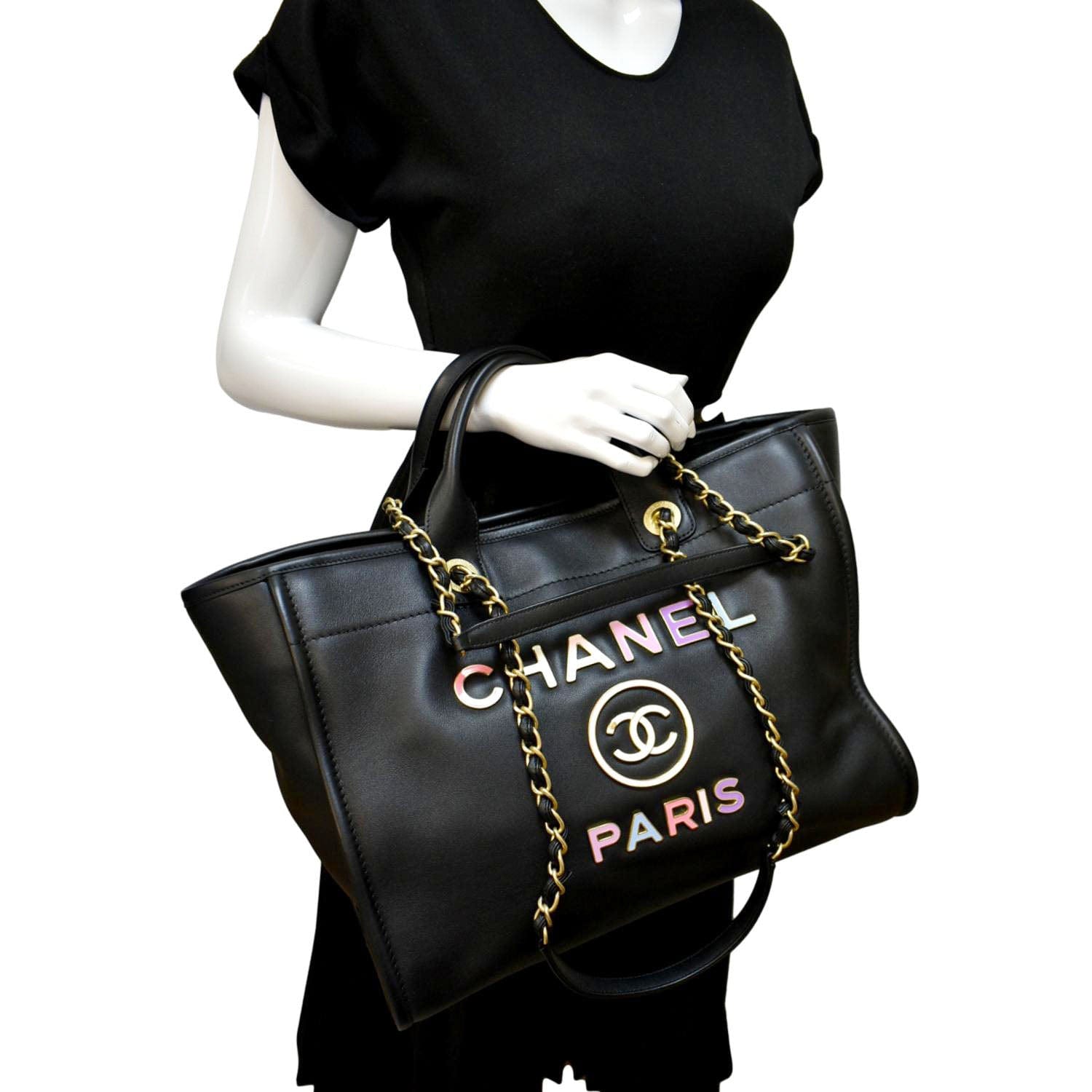 Chanel Deauville Tote Medium Caviar Black / Ghw, Luxury, Bags