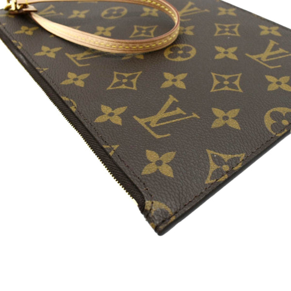 LOUIS VUITTON  Neverfull Monogram Canvas Pochette Wristlet Pouch Brown