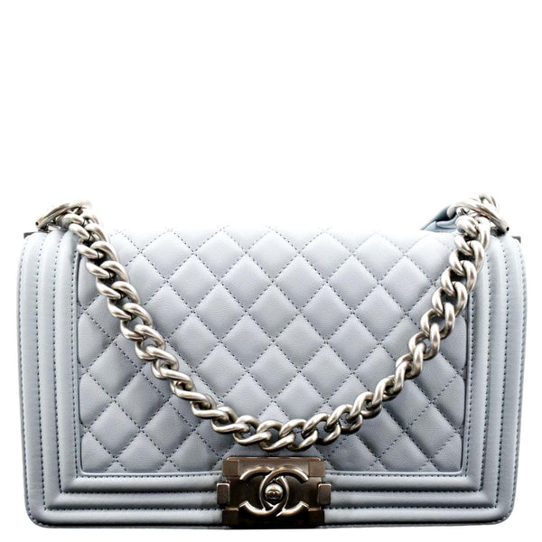 Chanel Medium Boy Flap Quilted Leather Shoulder Bag - Front