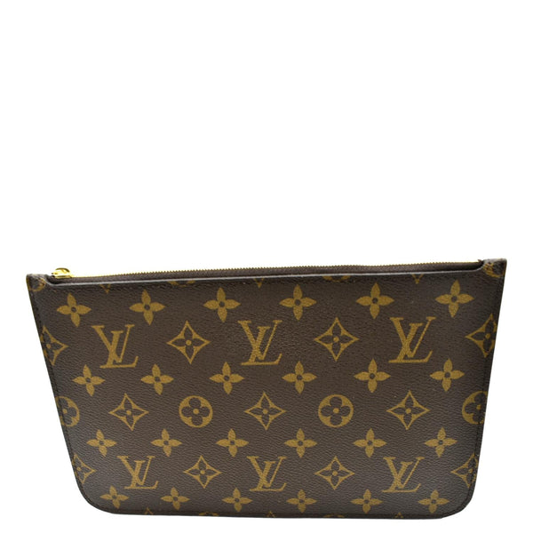 LOUIS VUITTON  Neverfull Monogram Canvas Pochette Wristlet Pouch Brown