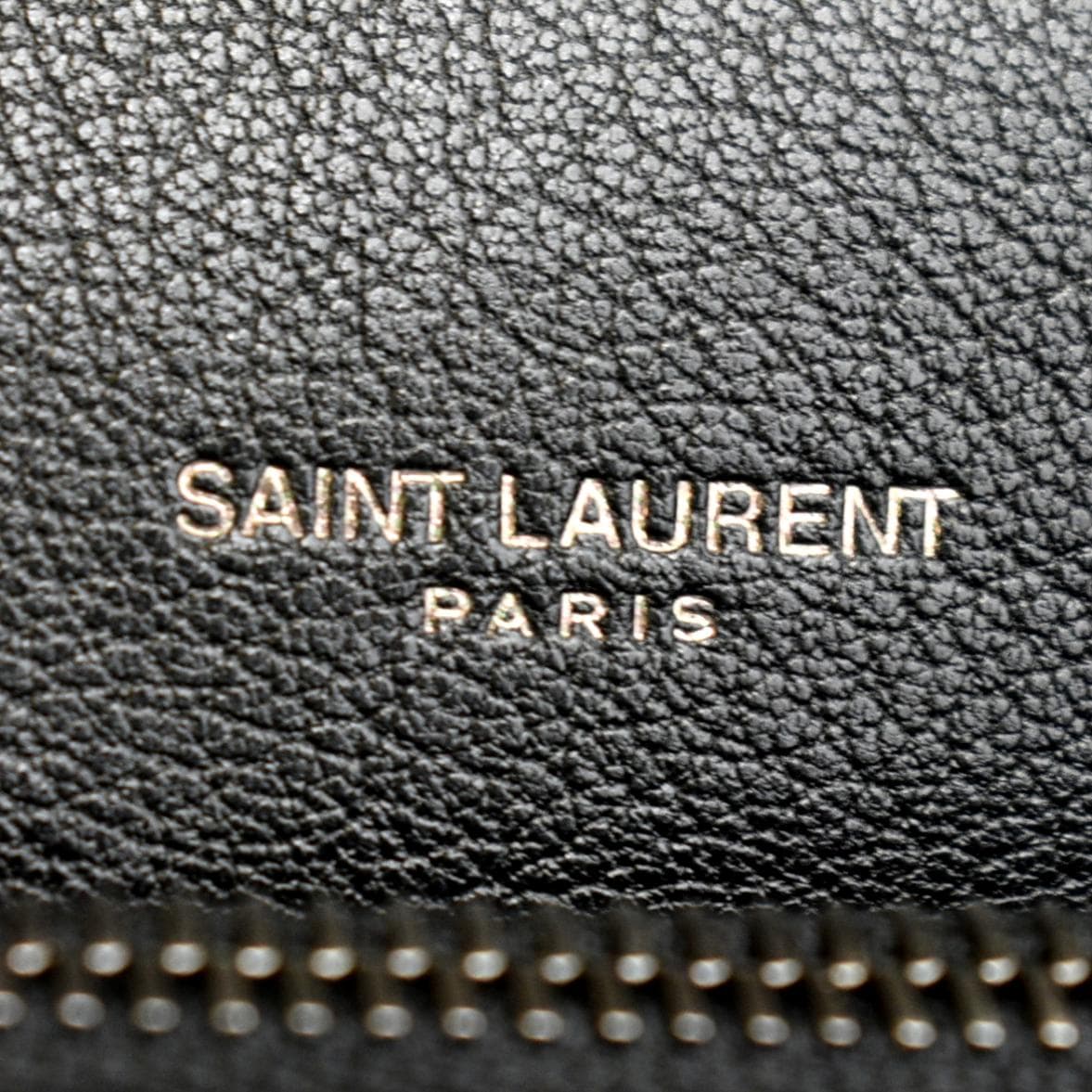 Saint Laurent Logo-embossed Leather Tote Bag - Black