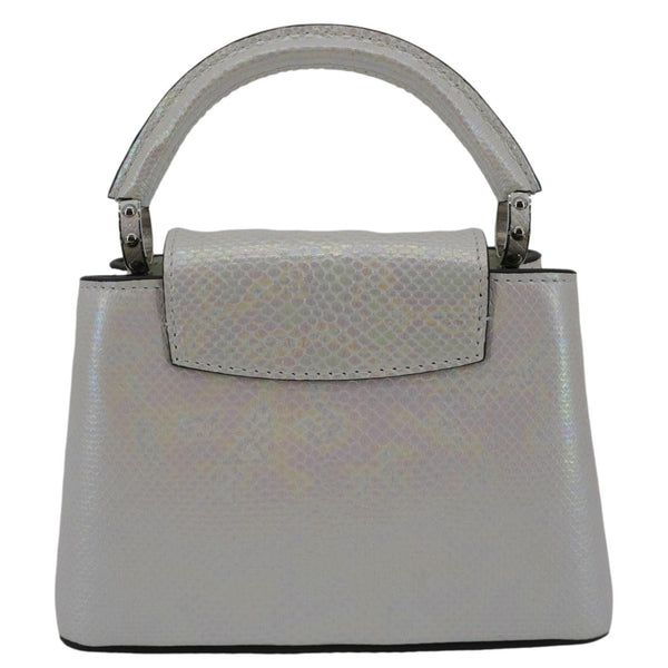 LOUIS VUITTON Capucines Mini Karung Leather Shoulder Bag White