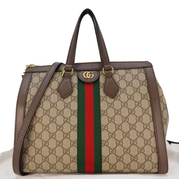 GUCCI Ophidia Medium GG Supreme Tote Shoulder Bag Beige 524537