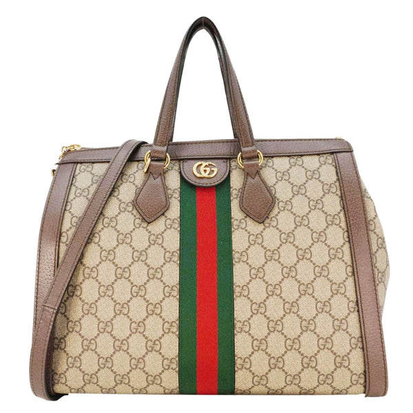 GUCCI Ophidia Medium GG Supreme Tote Shoulder Bag Beige 524537