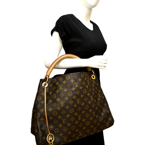 LOUIS VUITTON Artsy MM Monogram Canvas Hobo Bag Brown