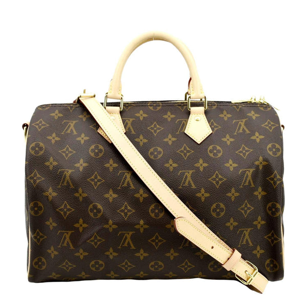 LOUIS VUITTON Speedy 35 Bandouliere Monogram Canvas Shoulder Bag Brown