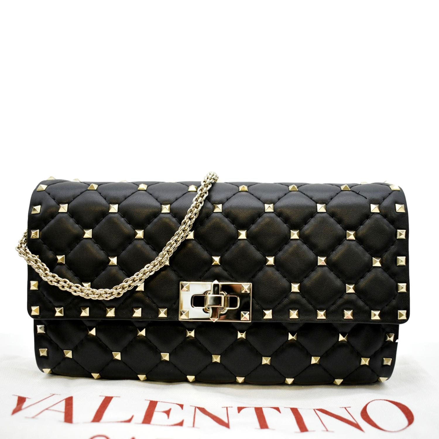 Valentino Rockstud Leather Crossbody Bag Black