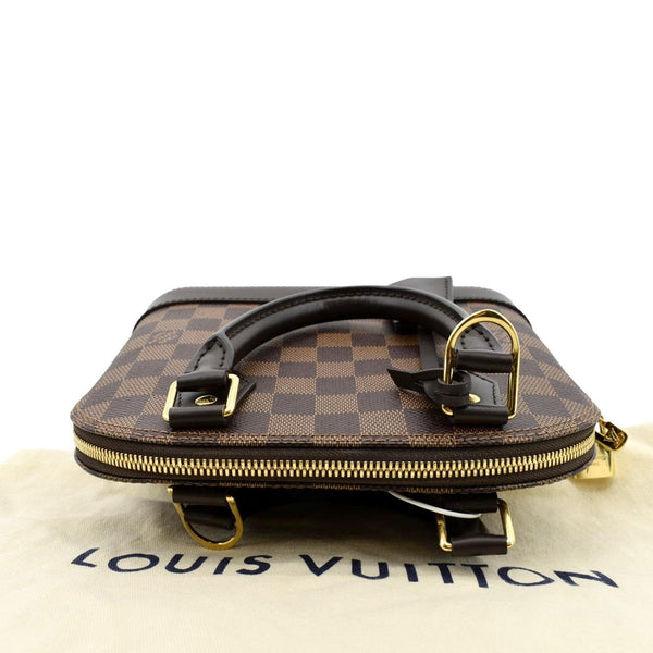 LOUIS VUITTON Alma BB Damier Ebene Satchel Crossbody Bag Brown