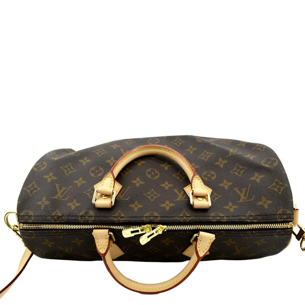 LOUIS VUITTON Speedy 35 Bandouliere Monogram Canvas Shoulder Bag Brown