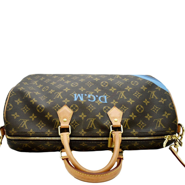 LOUIS VUITTON Speedy 40 Bandouliere Heritage Monogram Canvas Travel Bag Brown