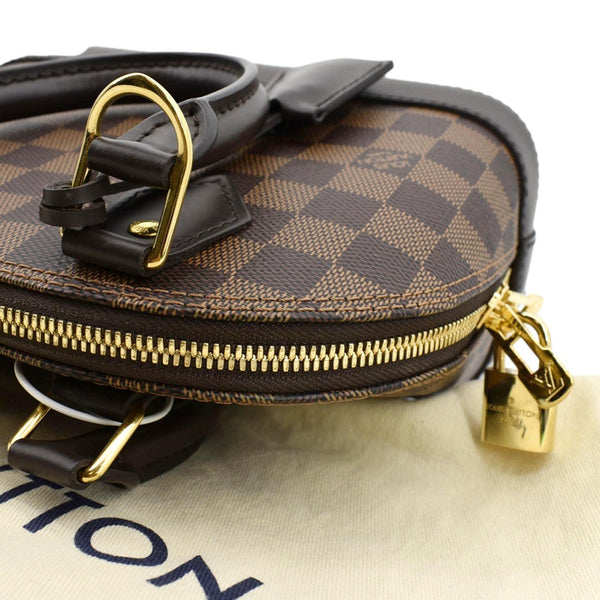 LOUIS VUITTON Alma BB Damier Ebene Satchel Crossbody Bag Brown