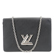 LOUIS VUITTON Twist Epi Leather Chain Wallet Shoulder Bag Black