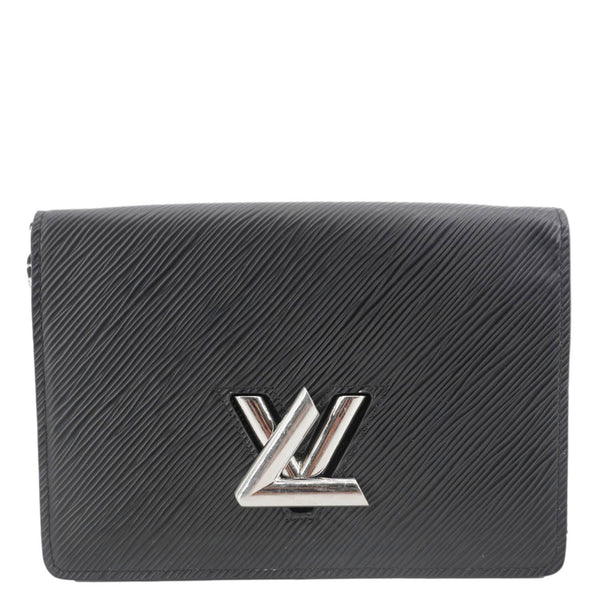 LOUIS VUITTON Twist Epi Leather Chain Wallet Shoulder Bag Black