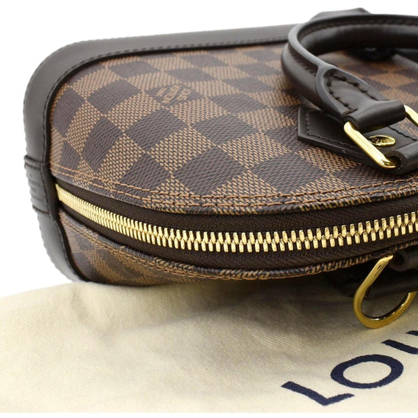 LOUIS VUITTON Alma BB Damier Ebene Satchel Crossbody Bag Brown