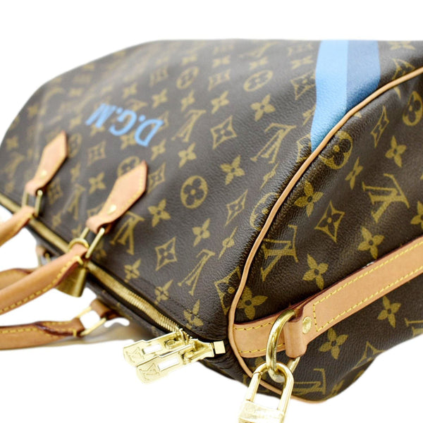 LOUIS VUITTON Speedy 40 Bandouliere Heritage Monogram Canvas Travel Bag Brown