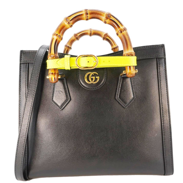 GUCCI Bamboo Diana Small Leather Tote Bag Black 660195