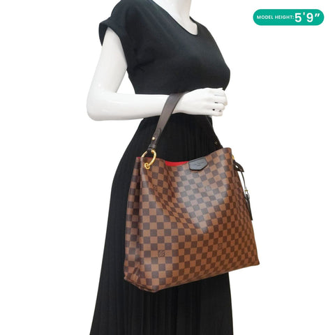 LOUIS VUITTON Graceful MM Damier Ebene Shoulder Bag Brown