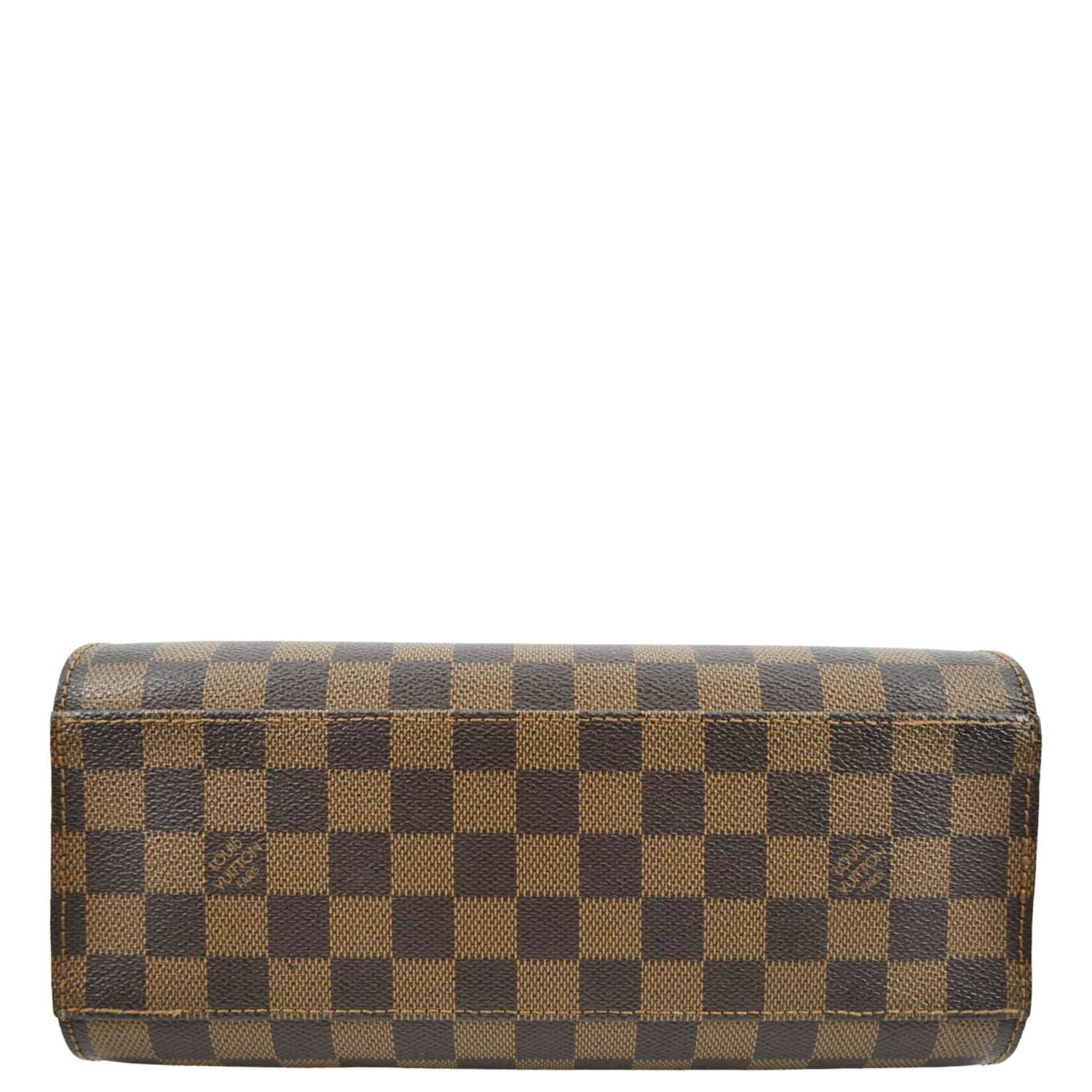 Authentic Louis Vuitton Damier Ebene Triana Leather Handbag Purse