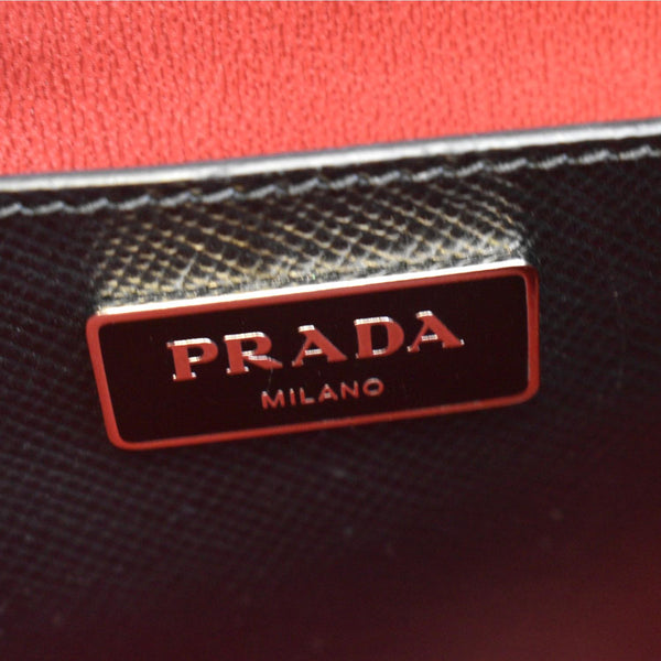 PRADA Turnlock Saffiano Cuir Leather Shoulder Bag Black