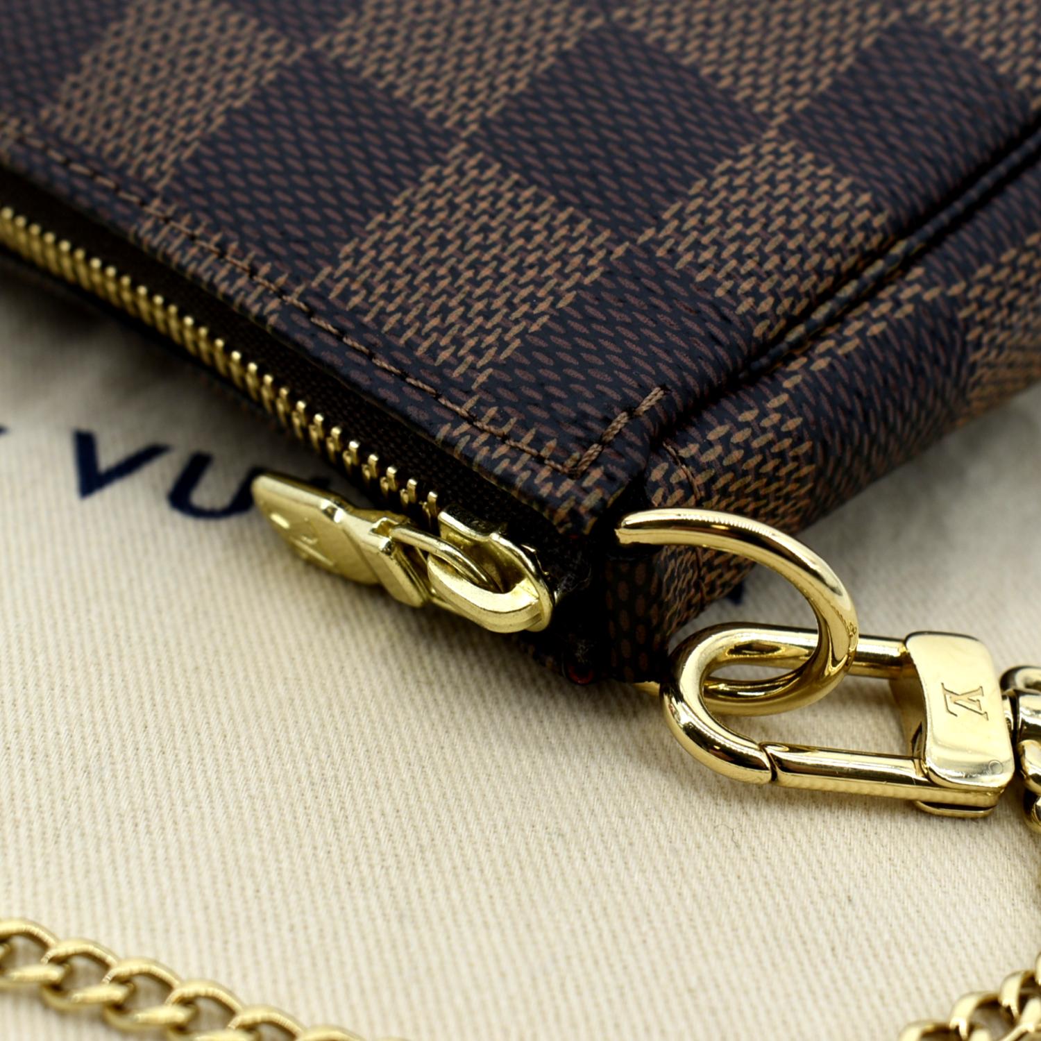 Louis Vuitton Mini Pochette Damier Ebene Accessoires Pouch