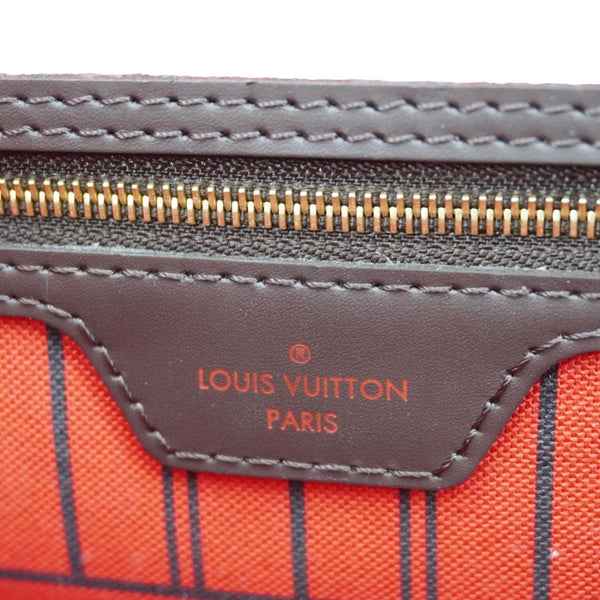 LOUIS VUITTON Neverfull MM Damier Ebene Shoulder Bag Brown