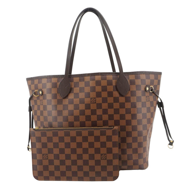 LOUIS VUITTON Neverfull MM Damier Ebene Shoulder Bag Brown