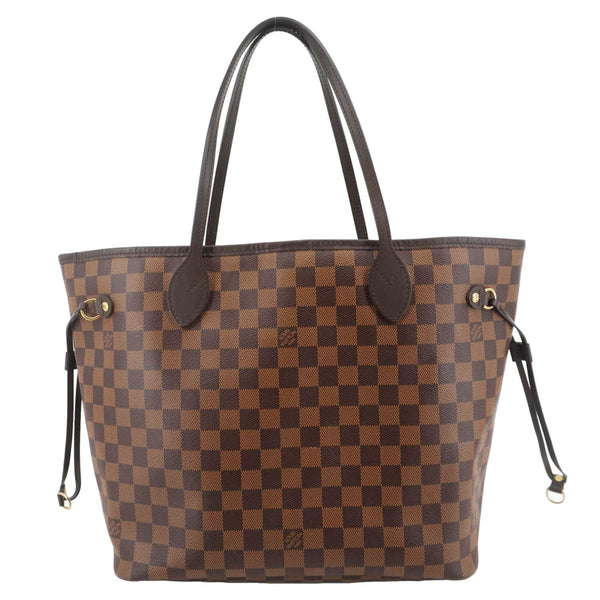 LOUIS VUITTON Neverfull MM Damier Ebene Shoulder Bag Brown