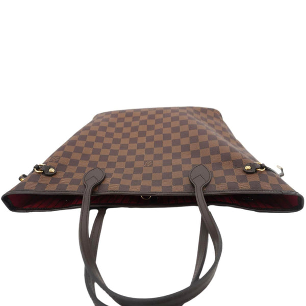 LOUIS VUITTON Neverfull MM Damier Ebene Shoulder Bag Brown