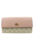 GUCCI GG Marmont Continental Canvas Wallet Pink 456116