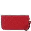 LOUIS VUITTON Monogram Empreinte Leather Zippy Wallet Red