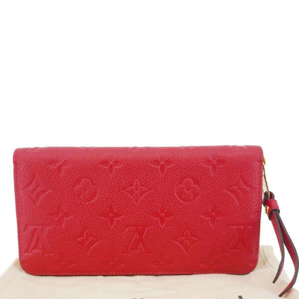 LOUIS VUITTON Monogram Empreinte Leather Zippy Wallet Red