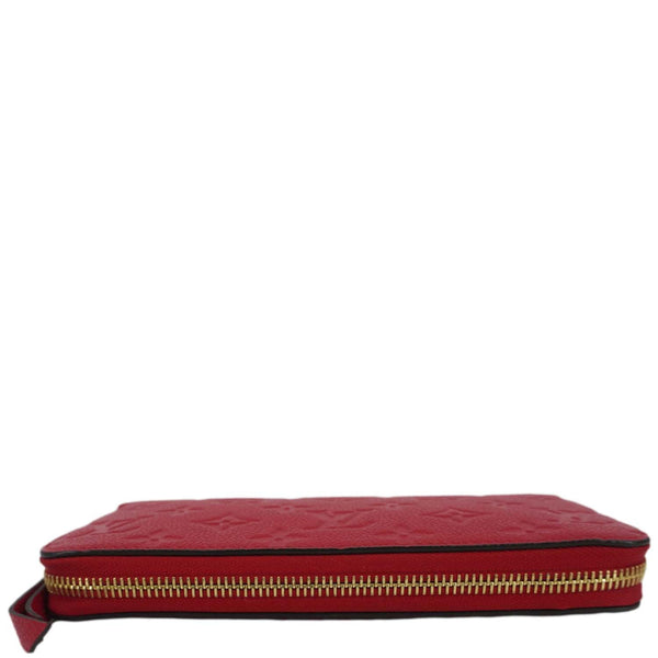 LOUIS VUITTON Monogram Empreinte Leather Zippy Wallet Red