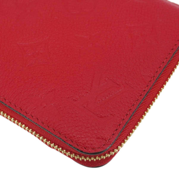 LOUIS VUITTON Monogram Empreinte Leather Zippy Wallet Red