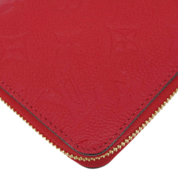 LOUIS VUITTON Monogram Empreinte Leather Zippy Wallet Red