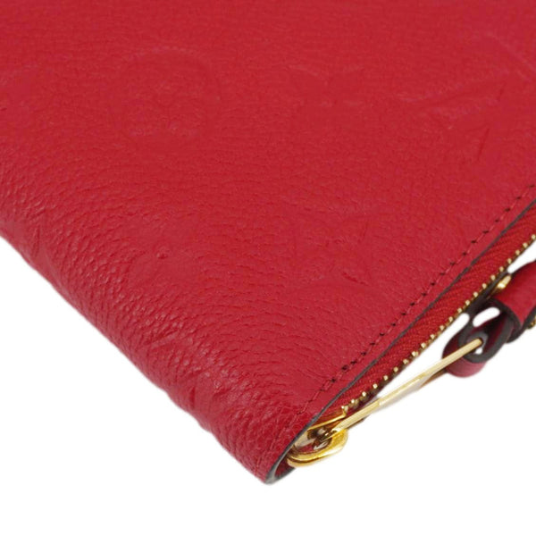 LOUIS VUITTON Monogram Empreinte Leather Zippy Wallet Red