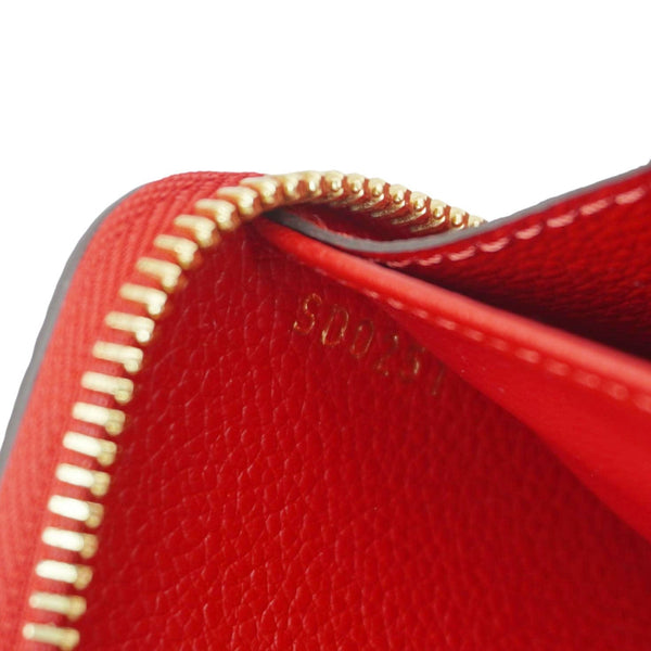 LOUIS VUITTON Monogram Empreinte Leather Zippy Wallet Red