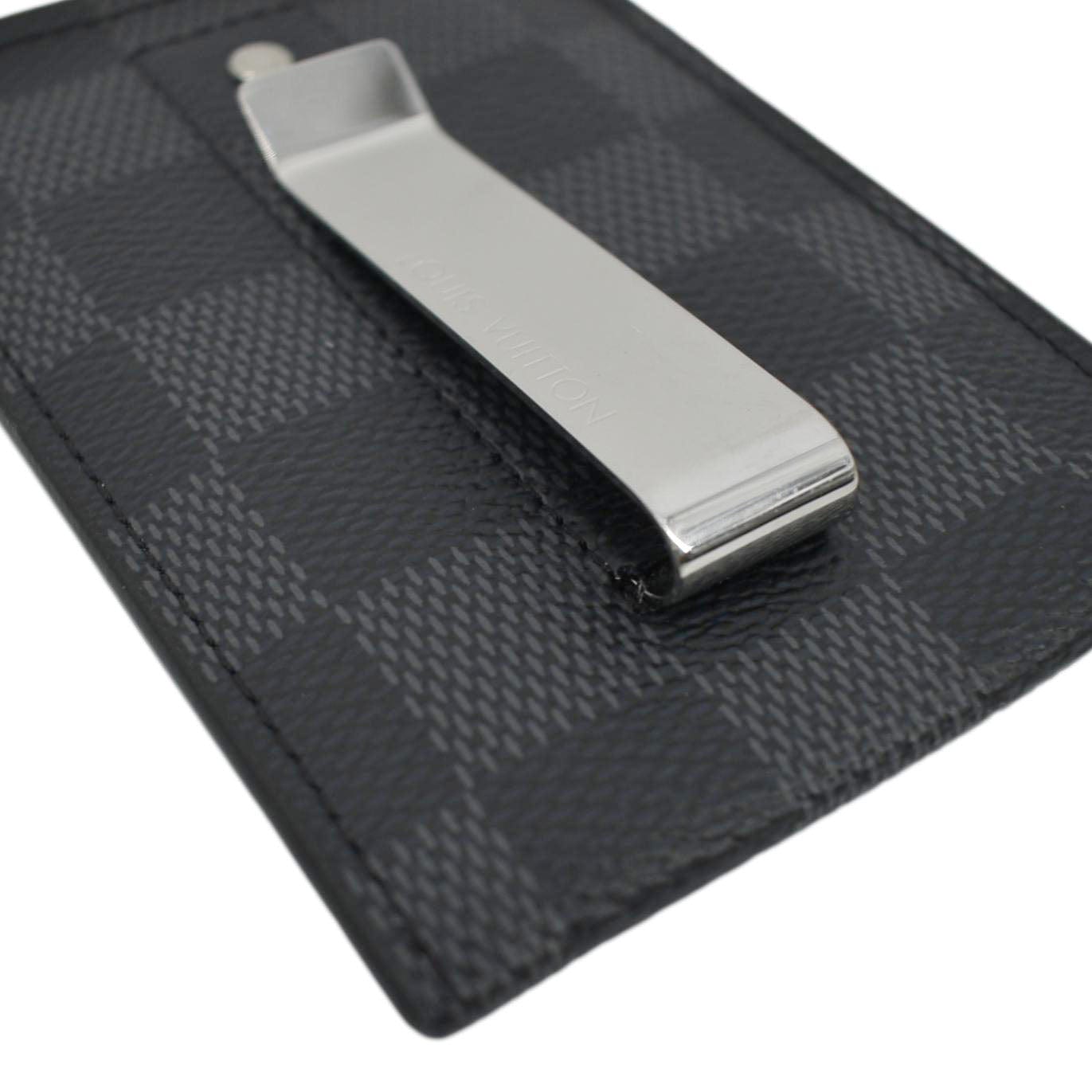 Louis Vuitton Damier Graphite Pince Card Holder with Bill Clip 2021-22FW, Grey