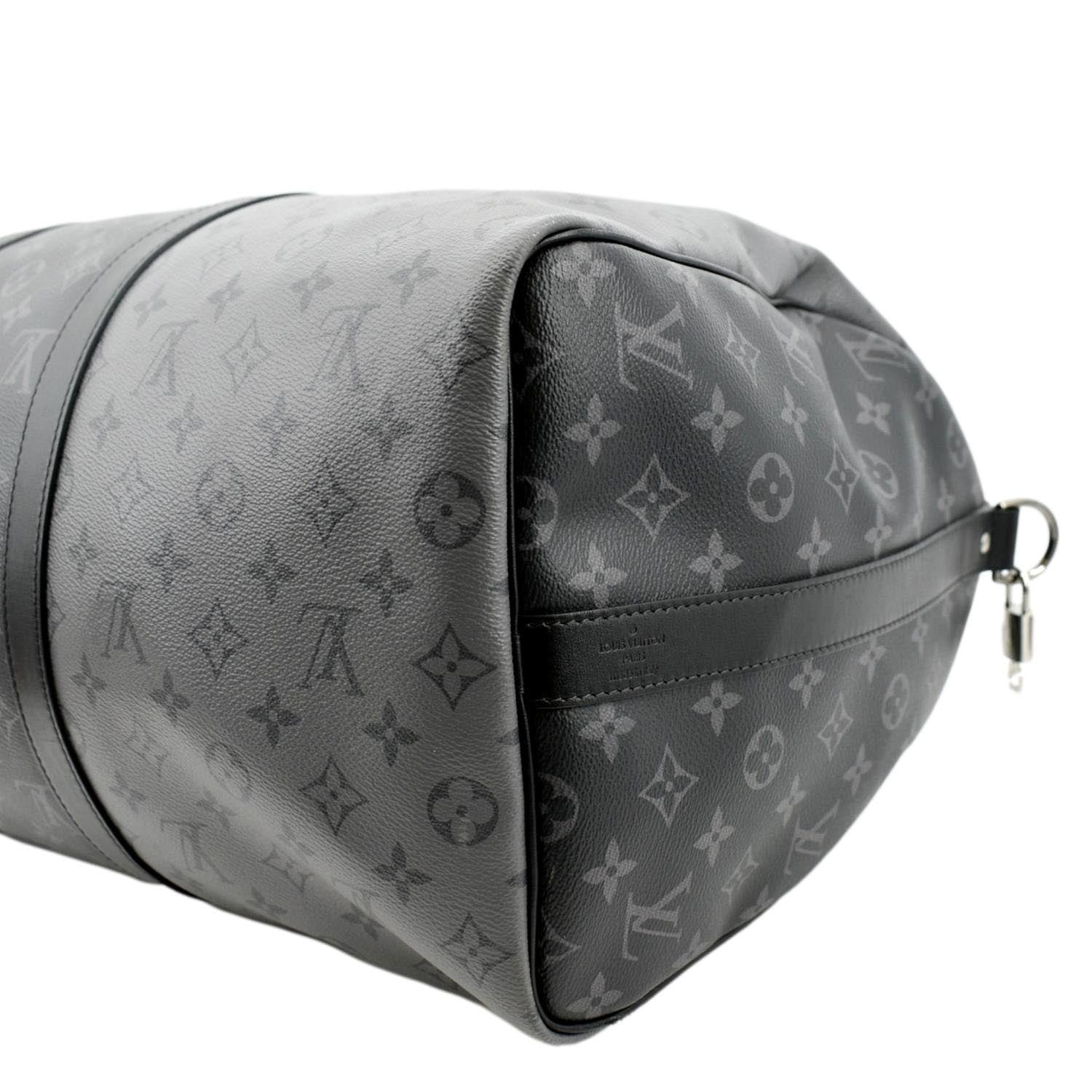 LOUIS VUITTON Keepall 50 Bandouliere Monogram Eclipse Canvas Travel Ba